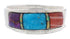 Silver And Multicolor Inlay Southwestern Ring Size 8-1/4 UX36128